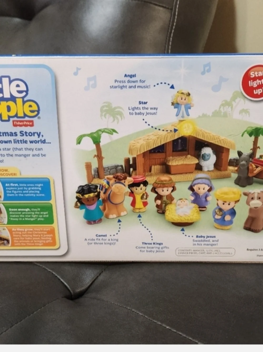 Fisher-Price Little People Deluxe Christmas Story Playset - Blue, Yellow, Brown
